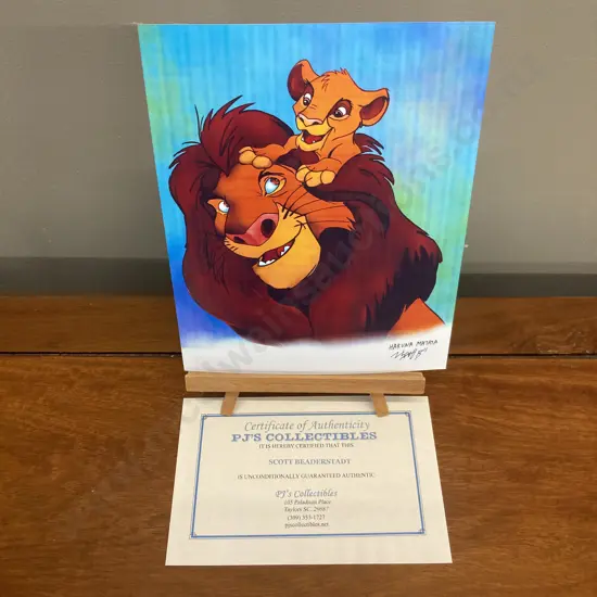 Lion King Scott Beaderstadt Signed 25 x 20cm Tribute Print With Authentication
